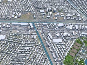 Kenner city Louisiana USA 20km 3D Модель