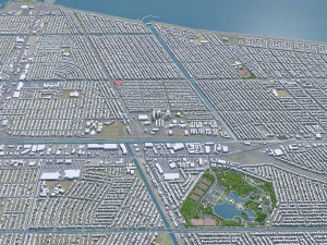 Kenner city Louisiana USA 20km 3D Модель