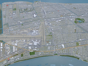 Kenner city Louisiana USA 20km 3D Модель