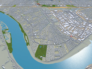 Kenner city Louisiana USA 20km 3D Модель
