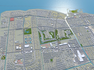 Kenner city Louisiana USA 20km 3D Модель