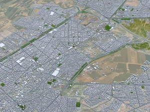 Kermanshah city Iran 50km 3D Model