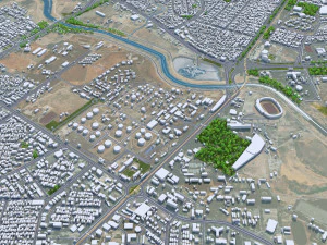 Kermanshah city Iran 50km 3D Model