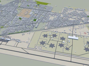 Kermanshah city Iran 50km 3D Model