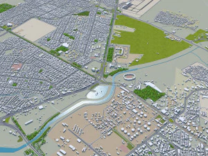 Kermanshah city Iran 50km 3D Model