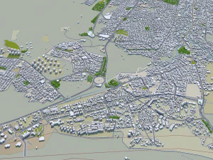 Kermanshah city Iran 50km 3D Model