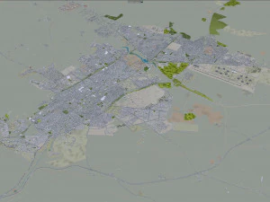 Kermanshah city Iran 50km 3D Model