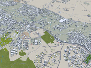 Khamis Mushait city Saudi Arabia 50km 3D Model