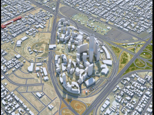 King Abdullah Financial District KAFD Riyadh 5km 3D-Modell