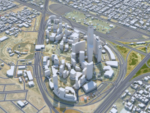 King Abdullah Financial District KAFD Riyadh 5km 3D-Modell