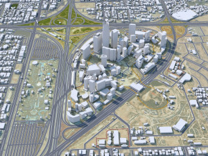 King Abdullah Financial District KAFD Riyadh 5km 3D-Modell
