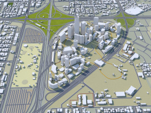 King Abdullah Financial District KAFD Riyadh 5km 3D-Modell