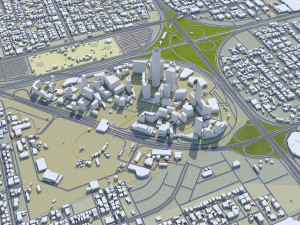 King Abdullah Financial District KAFD Riyadh 5km 3D-Modell