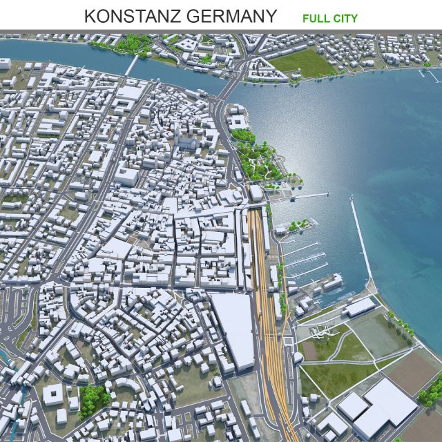Konstanz city Germany 20km 3D 모델 .c4d .max .obj .3ds .fbx .stl .blend