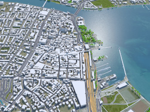 Konstanz city Germany 20km 3D Model