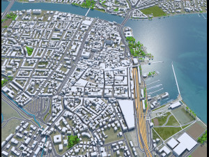 Konstanz city Germany 20km 3D Model