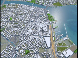 Konstanz city Germany 20km 3D Model
