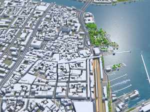 Konstanz city Germany 20km 3D Model