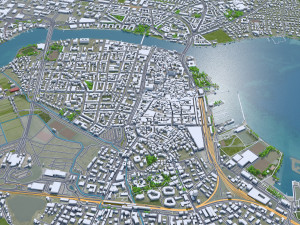 Konstanz city Germany 20km 3D Model