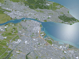 Konstanz city Germany 20km 3D Model