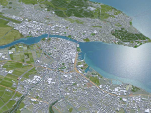 Konstanz city Germany 20km 3D Model