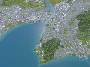 Konstanz city Germany 20km 3D Model