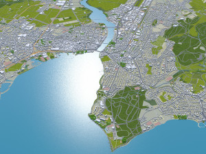 Konstanz city Germany 20km 3D Model