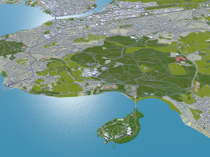 Konstanz city Germany 20km 3D Model