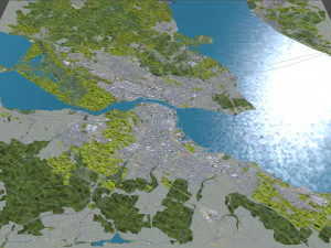 Konstanz city Germany 20km 3D Model