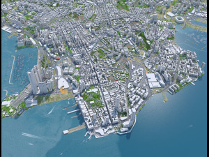 Kowloon city Hongkong 15km Modèle 3D
