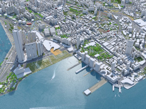 Kowloon city Hongkong 15km Modèle 3D