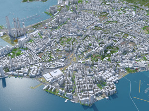 Kowloon city Hongkong 15km Modèle 3D