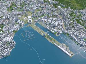 Kowloon city Hongkong 15km 3D Model