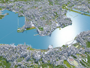 Kowloon city Hongkong 15km Modèle 3D