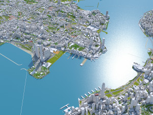 Kowloon city Hongkong 15km Modèle 3D