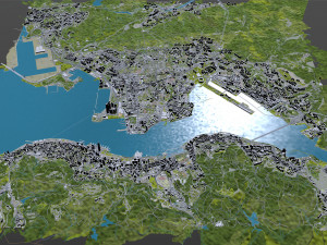 Kowloon city Hongkong 15km Modèle 3D