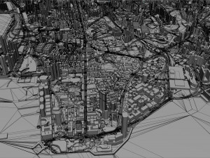 Kowloon city Hongkong 15km Modèle 3D