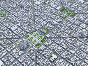 La Plata şehri Arjantin 50km 3D Model
