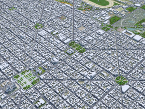 La Plata city Argentina 50km Modello 3D