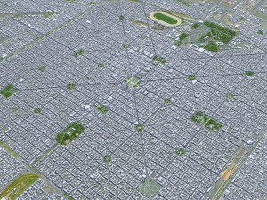 La Plata city Argentina 50km Modello 3D