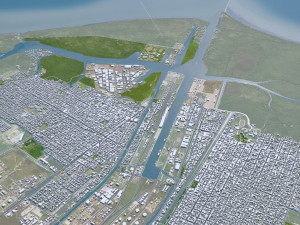 La Plata city Argentina 50km Modello 3D