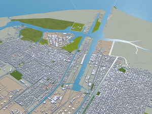 La Plata city Argentina 50km Modello 3D