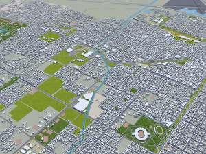 La Plata city Argentina 50km Modello 3D