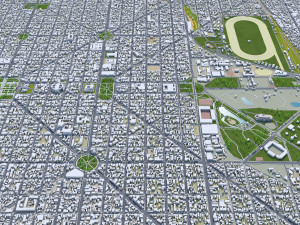 La Plata city Argentina 50km Modello 3D