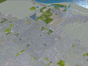 La Plata city Argentina 50km Modello 3D
