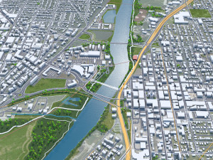 Lafayette city Indiana USA 50km Modèle 3D