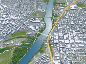 Lafayette city Indiana USA 50km 3D Model
