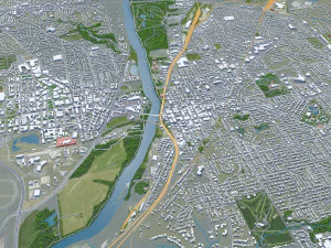 Lafayette city Indiana USA 50km 3D Model