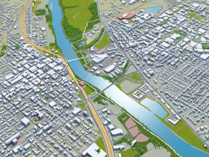 Lafayette city Indiana USA 50km Modèle 3D