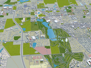 Lafayette city Indiana USA 50km Modèle 3D